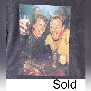 SOLD Men's Black Graphic Anakin Skywalker and Obi-Wan Kenobi T-shirt